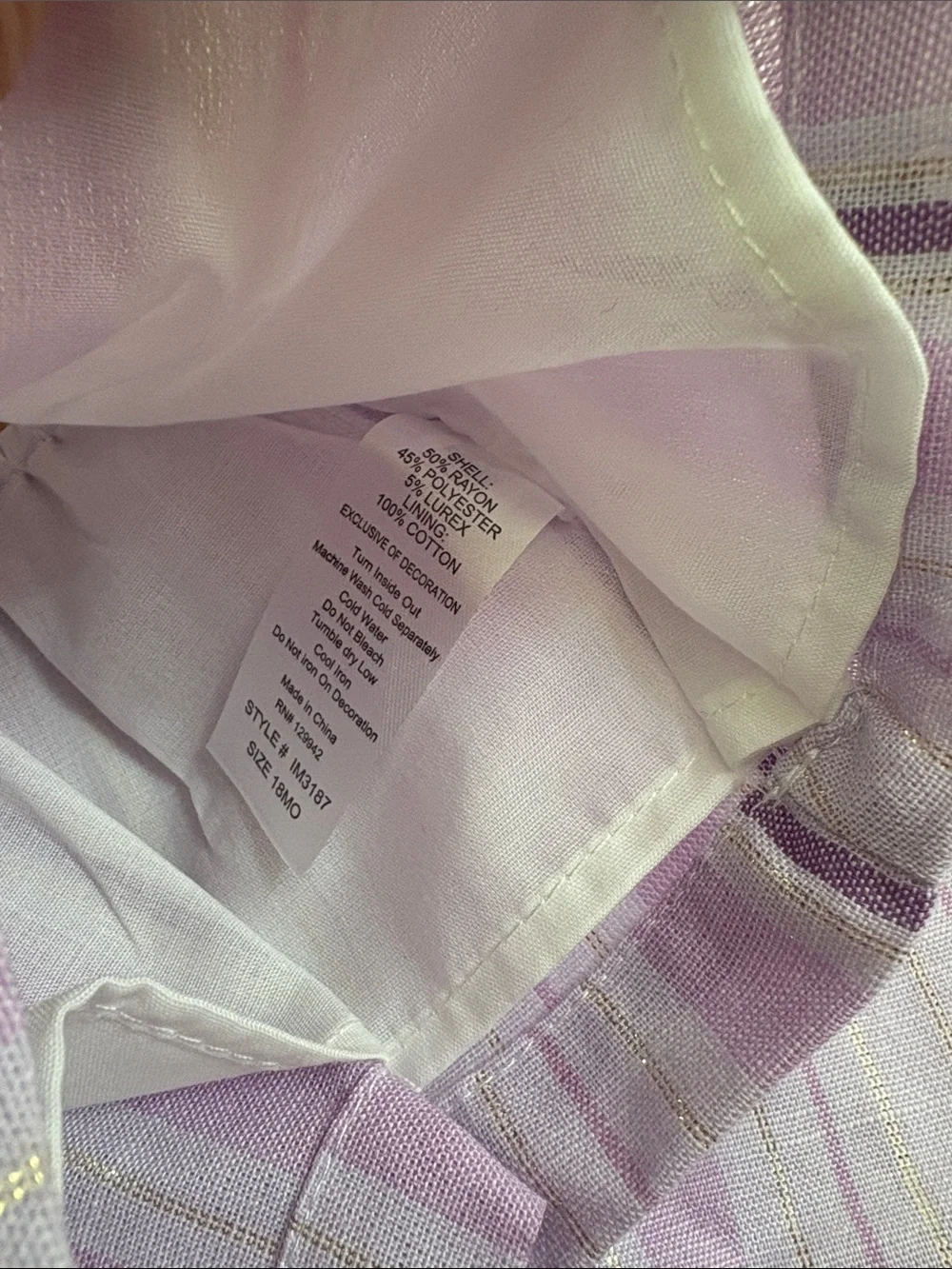 NWT btween baby Toddler Girls Lavender Stripe Summer Pants Ruffle Top Set Sz 18m - Picture 4 of 11